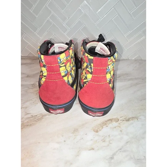 Vans Sk8 Hi The Simpsons Bart Black White Red Mens Size 7 Rare